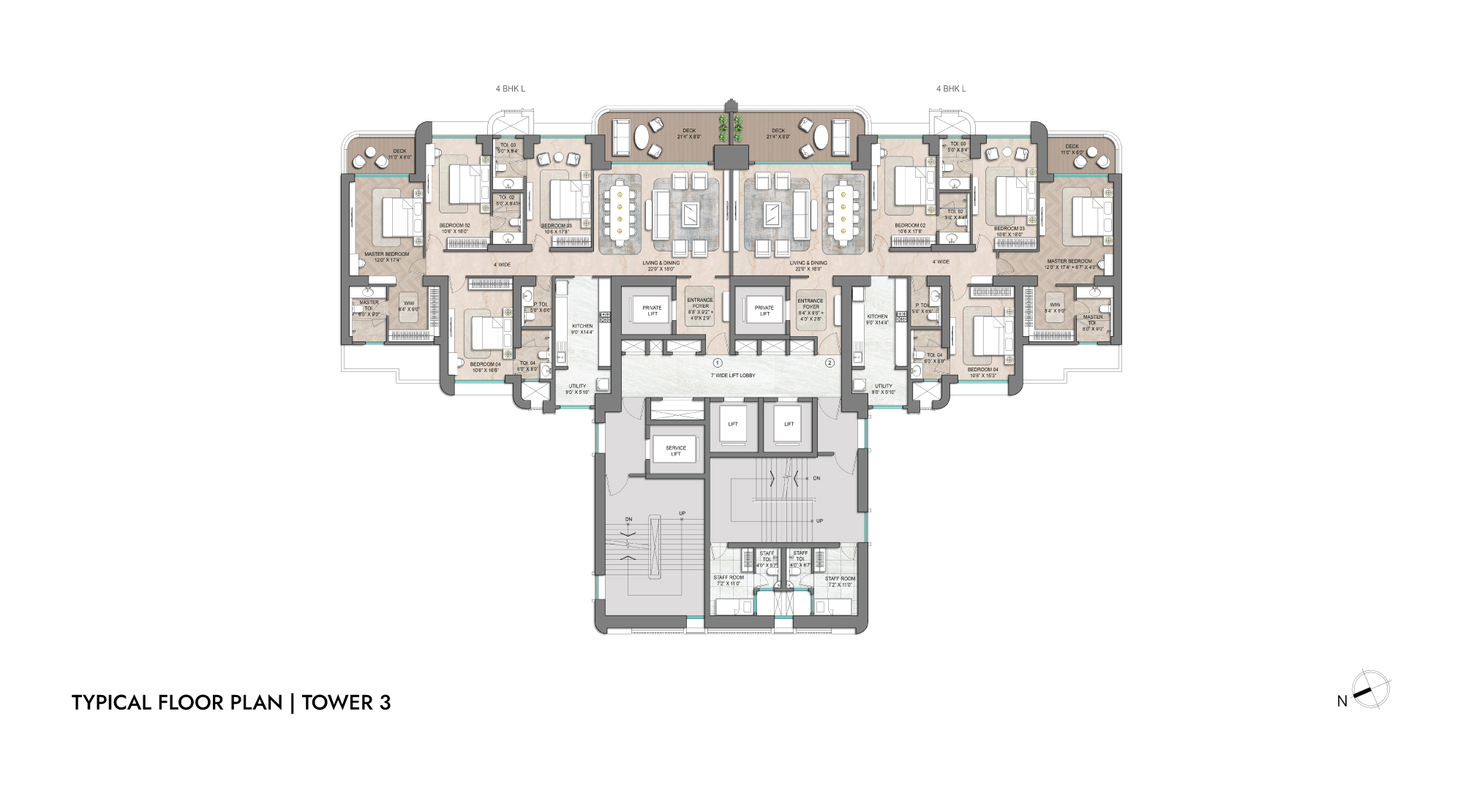 Lodha Aureus, Sewri - Floor Plan of Tower 3 of Residential property in Sewri